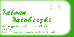 kalman malobiczki business card