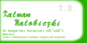 kalman malobiczki business card